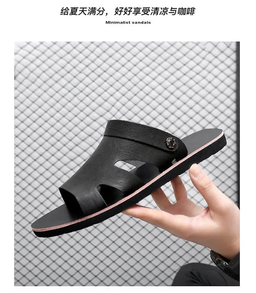 Roman Style Mens Open Toe Slingback Buckle Flats Summer Slipper Sandals Beach Sz