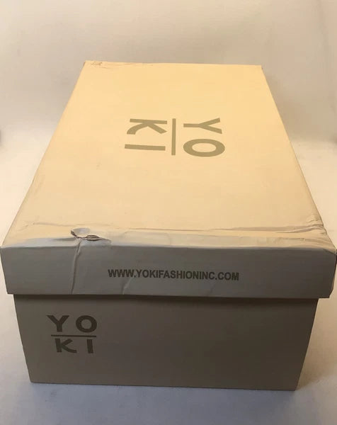 Yoki Fashion Womens Nicole White/Black Comfort Footbed Slide Sandal Size 11
