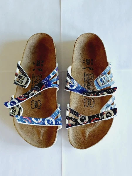 Birkenstock Birkis Sandals Women's 5 36 Blue Multicolored Paisley Sandals Shoes