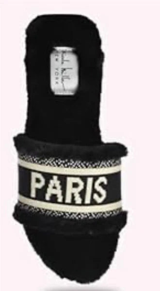 Women’s Black Slippers Nicole Miller New York Paris Black Slides Sandal 7.5