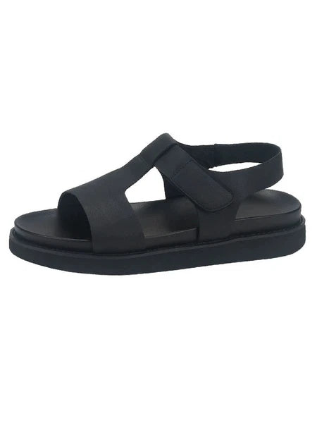 Open Toe Sandals Slingbacks Casual Real Leather Mens Shoes Roman Style Summer 43