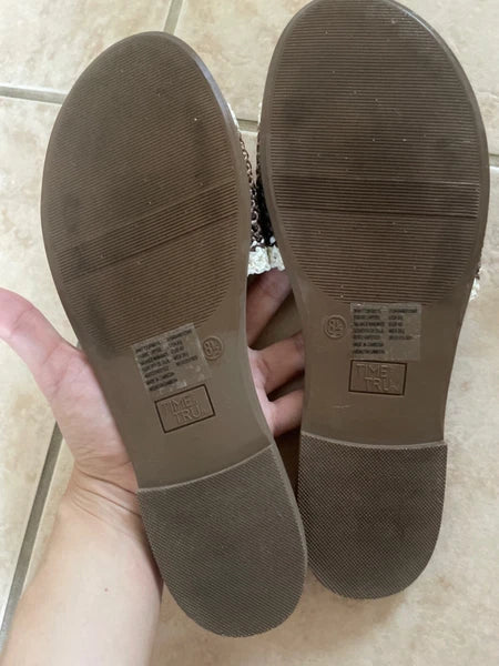 Time and Tru Memory Foam Core Slide Boho Style Sandal size 8.5 for woman