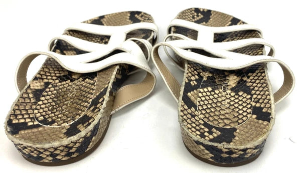 VIA SPIGA Soft Pebbled Bohemian Fashion Snake Skin Print Strappy Flat Sandal 7
