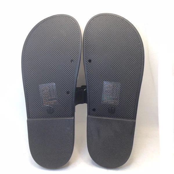 Yoki Fashion Womens Nicole White/Black Comfort Footbed Slide Sandal Size 11