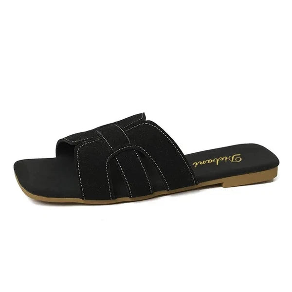 Summer New Flat Bottom Non-slip Outdoor Open Toe Beach Sexy Fashion Slides Shoes