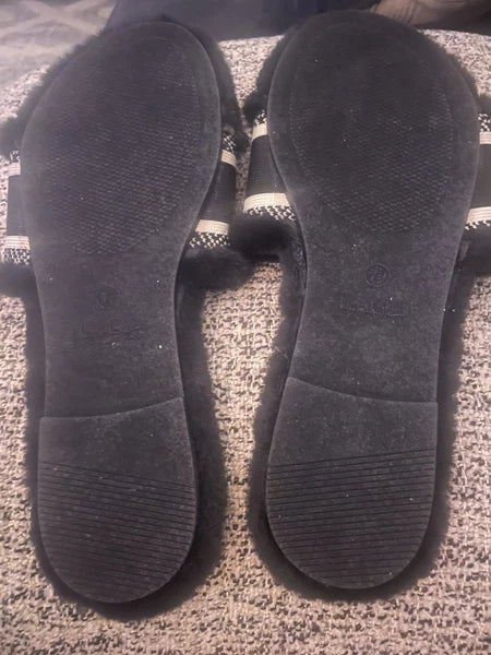 Women’s Black Slippers Nicole Miller New York Paris Black Slides Sandal 7.5